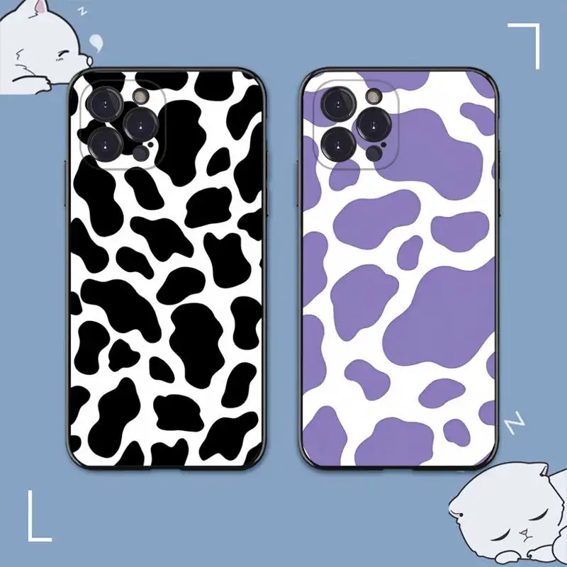 

Milk Cow Zebra Stripe Phone Case For iPhone 8 7 6 6S Plus X SE 2020 XR XS 14 11 12 13 Mini Pro Max Mobile Case