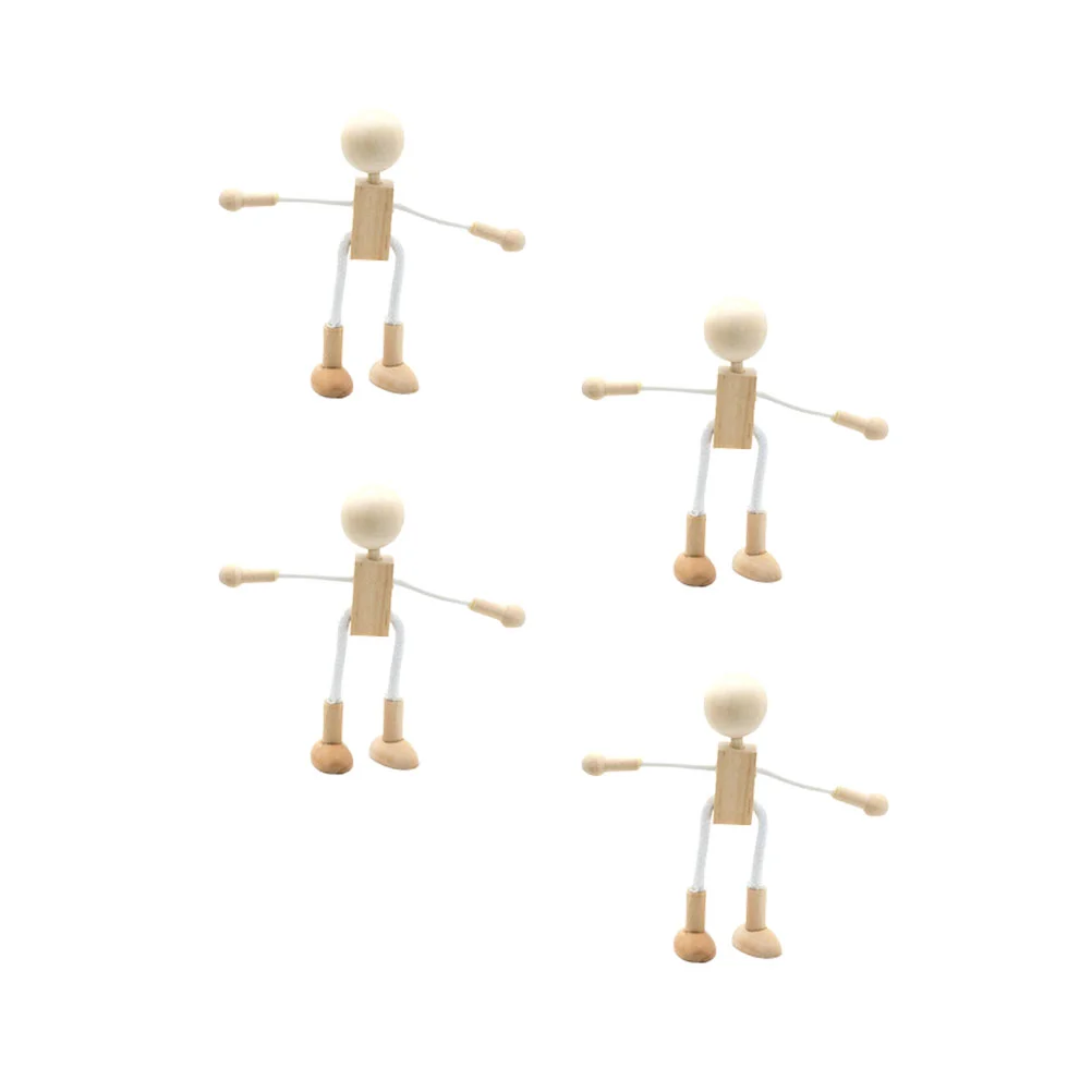 

Kids Painted Craft DIY Peg Unfinished Dolls Wooden Shapable Robot For Kids Wooden Toys
