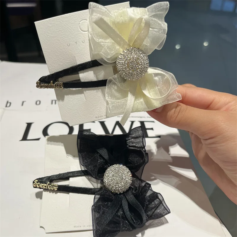 

Mesh BB Clip Horsetail Bow Hairpin Female Summer Sweet Hairpin Top Clip