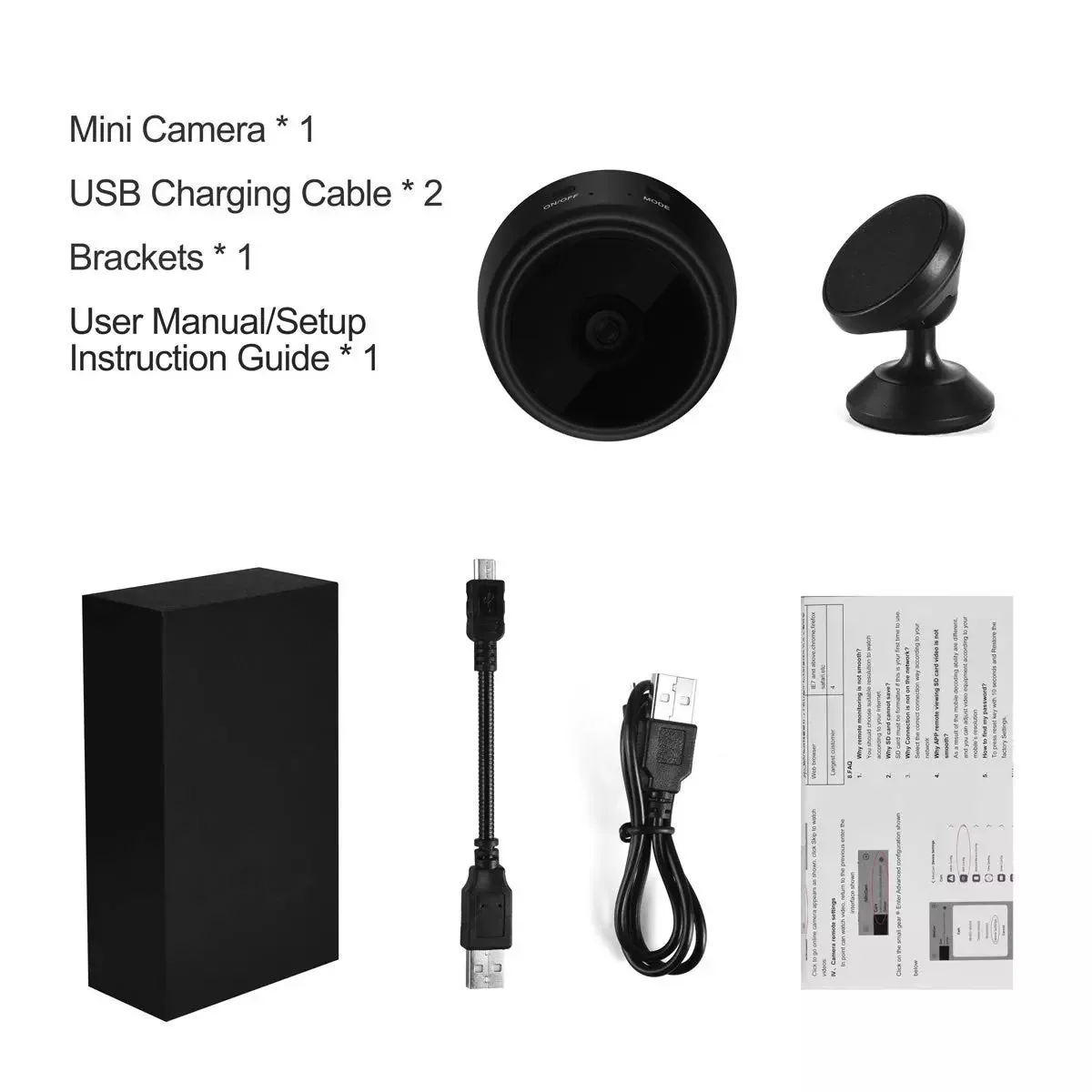 Мини-камера видеонаблюдения с поддержкой Wi-Fi 1080P |
