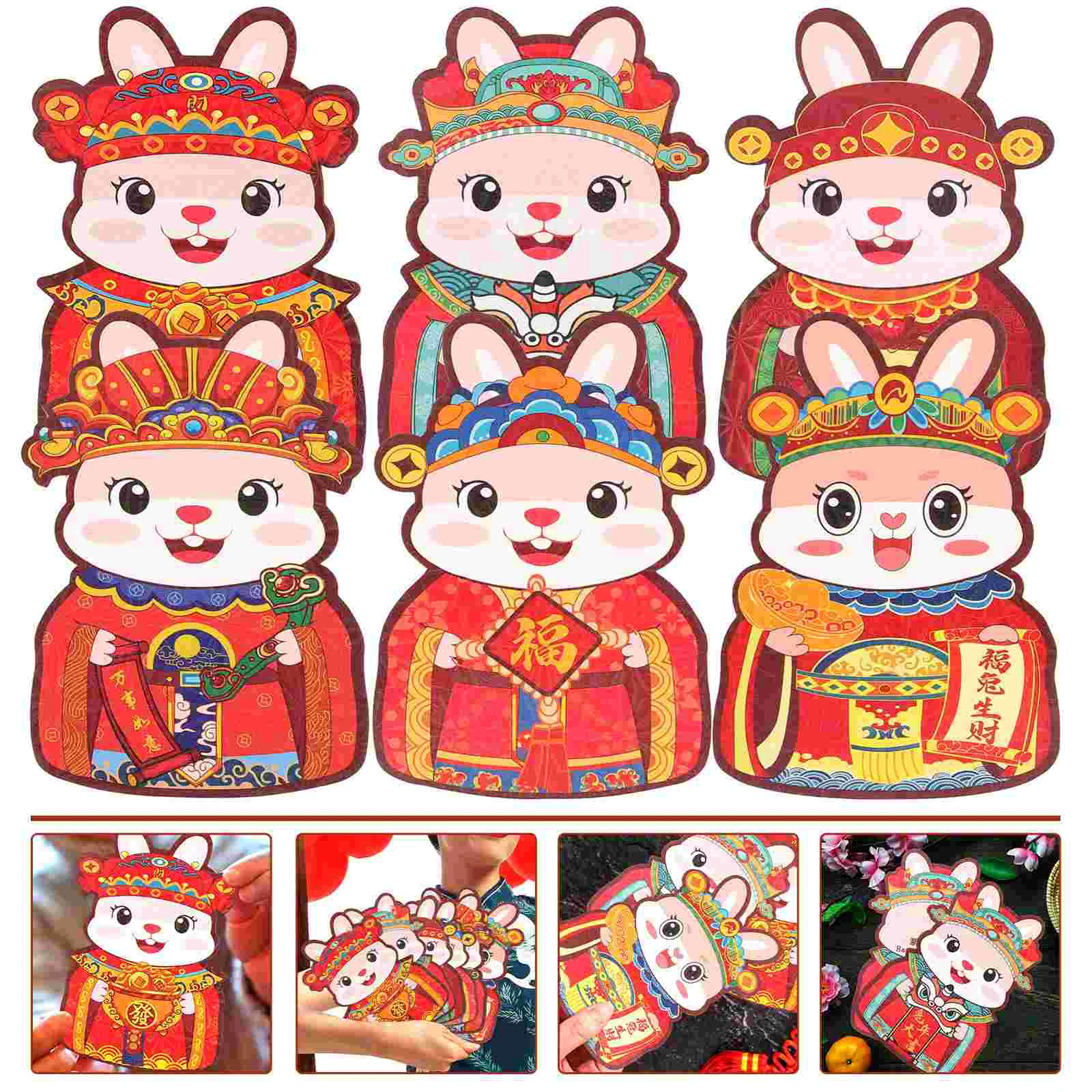 

Конверты для денег на красный год, конверты, новые Конверты с кроликом, китайские карманные бумажные мультяшные рисунки на праздник, кролик,...