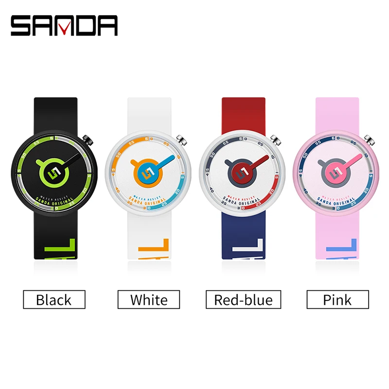 SANDA Fashion Trend Womens Quartz Watches Ultra Thin Cool Waterproof Silicone Strap Casual Clock Women Shockproof Wear Resistant enlarge