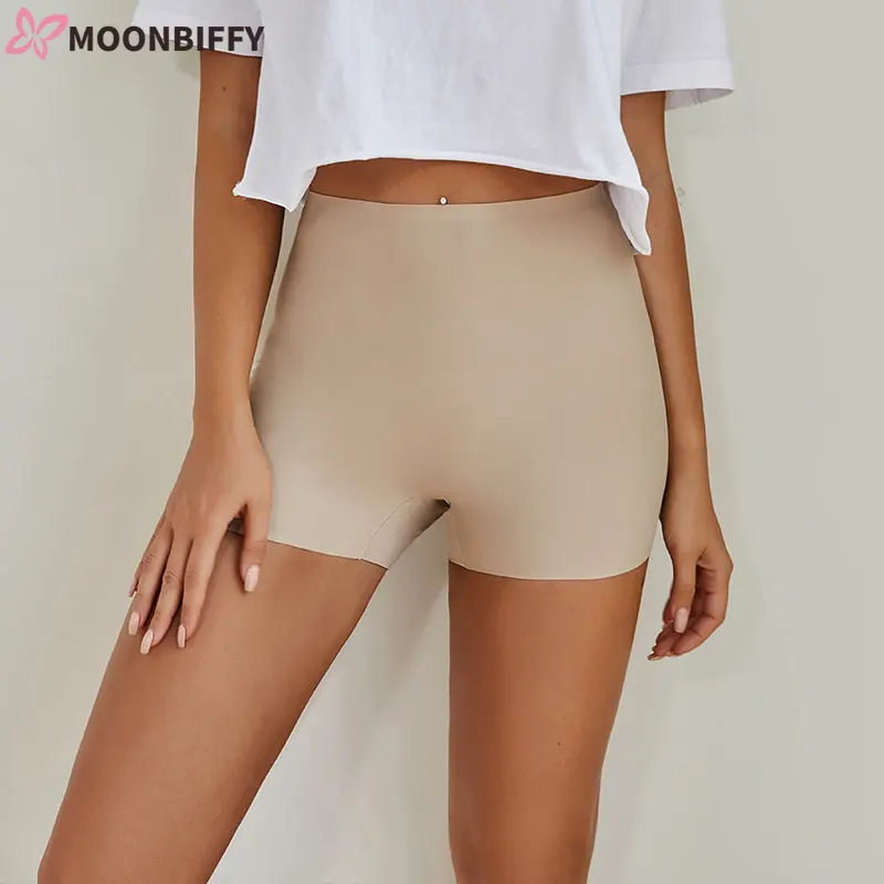 

Ice Silk Seamless Panties High Waist Safety Pants Women's Shorts Under The Skirt Breathable Boxer Briefs Cycling Shorts