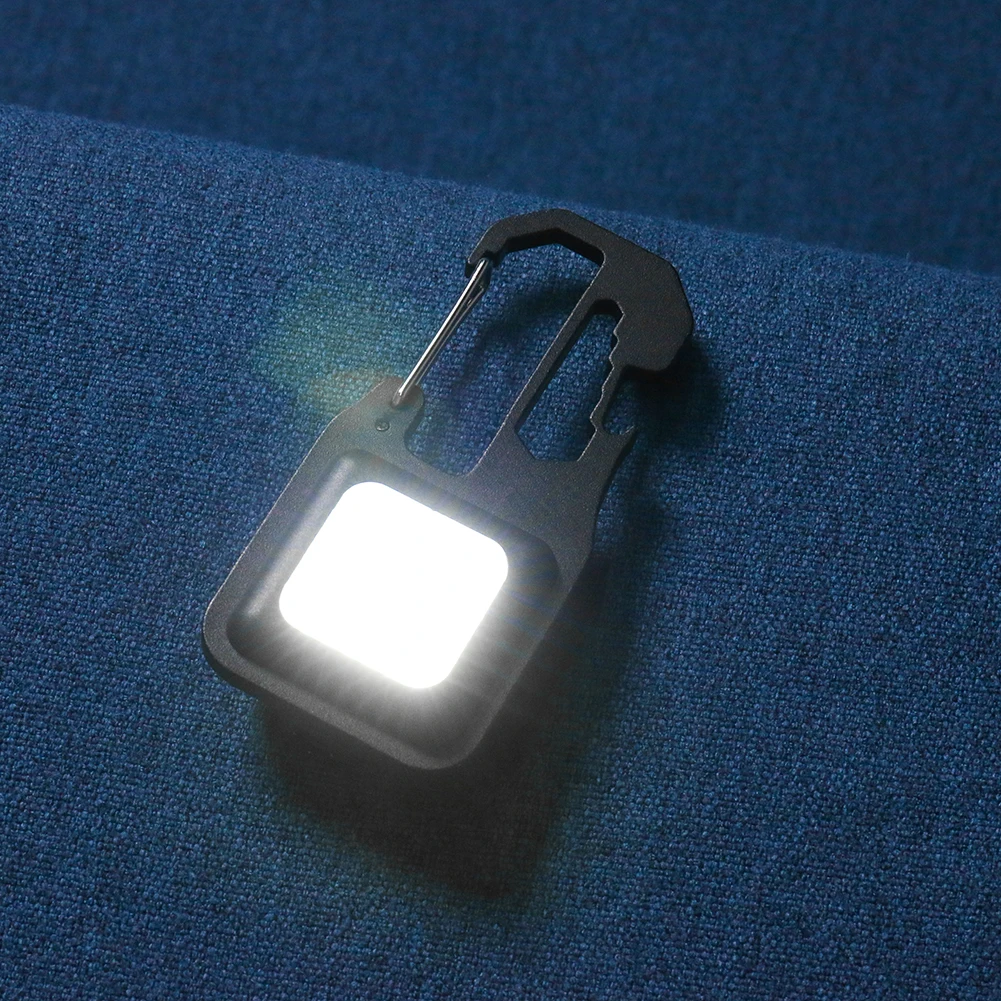 

Portable Keychain Light Multifunctional Rechargeable Pocket Flashlight Bottle Opener IPX4 Waterproof for Outdoor Camping Hiking