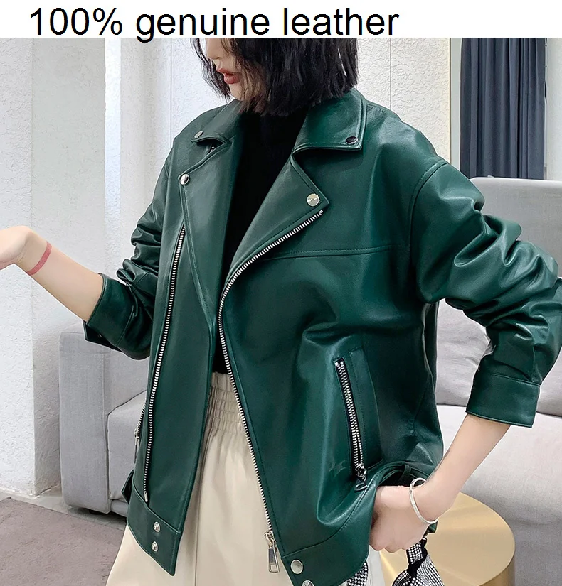genuine High fashion leather Ladies jackets.chic,trendy ,vintage tops.women quality sheepskin coat.