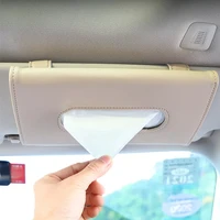 2022 car visor tissue holder pu leather hanging paper towel clip napkin holder backseat tissue case auto interior accessories