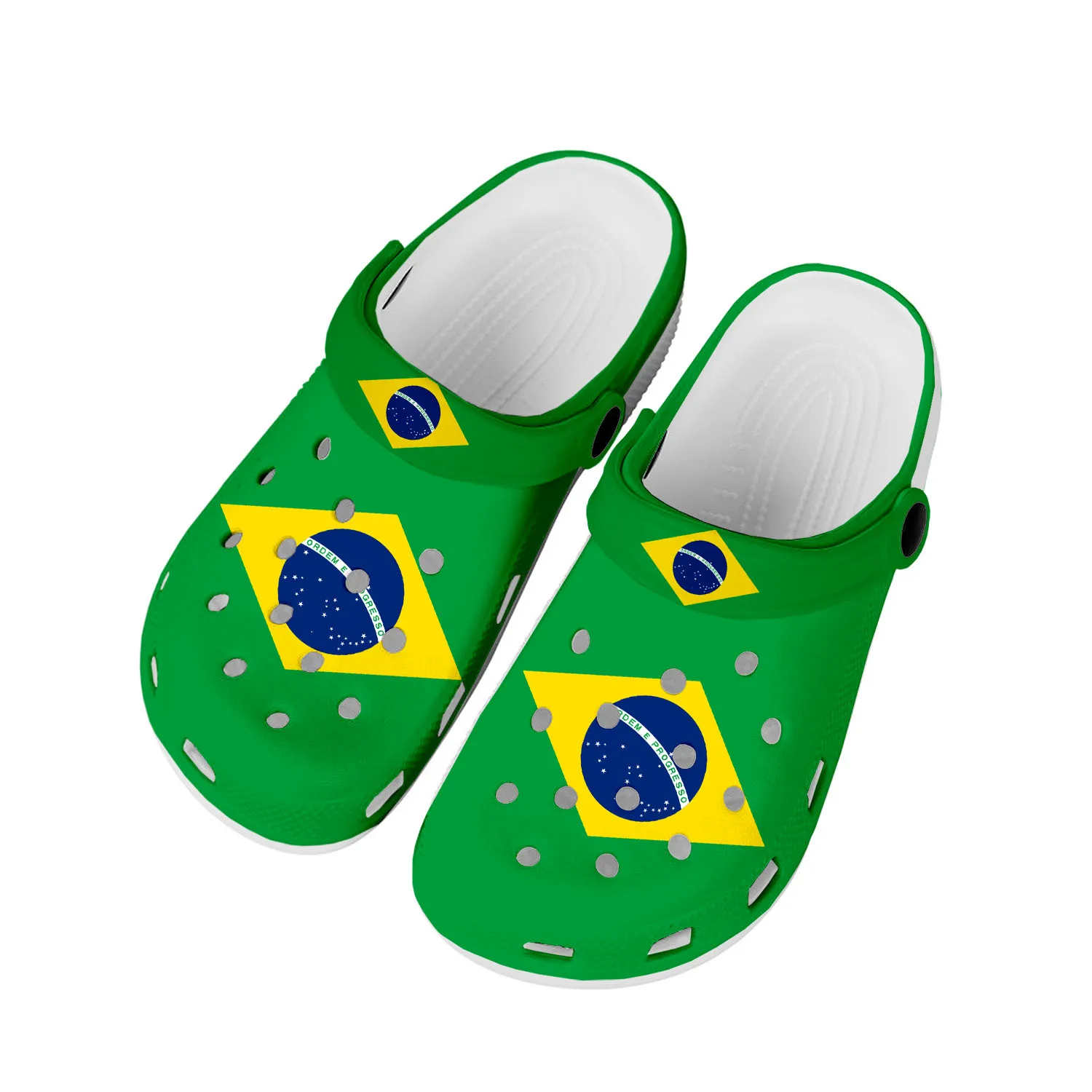 

Brazilian Flag Home Clogs Custom Water Shoes Mens Womens Teenager Soccer Football Garden Clog Breathable Beach Hole Slippers