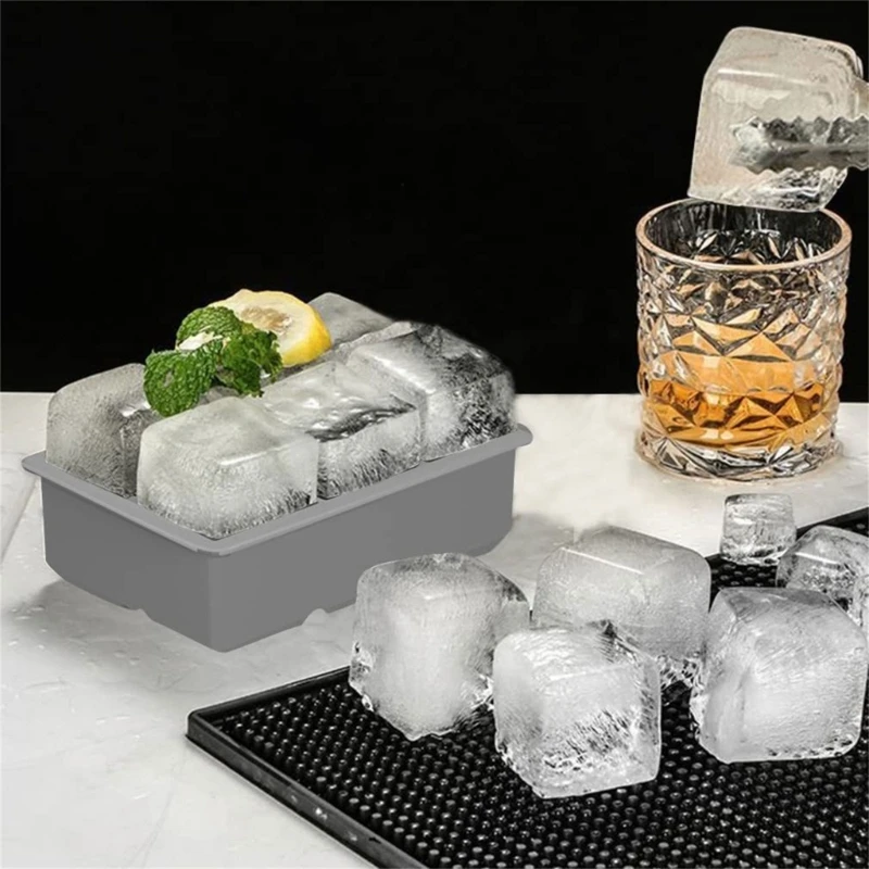 

2 PCS Round and Square Ice Cube Molds Flexible Food Grade DIY Ice Tray Kitchen Accessories Ice Maker for Wine Cocktails DIY Ice