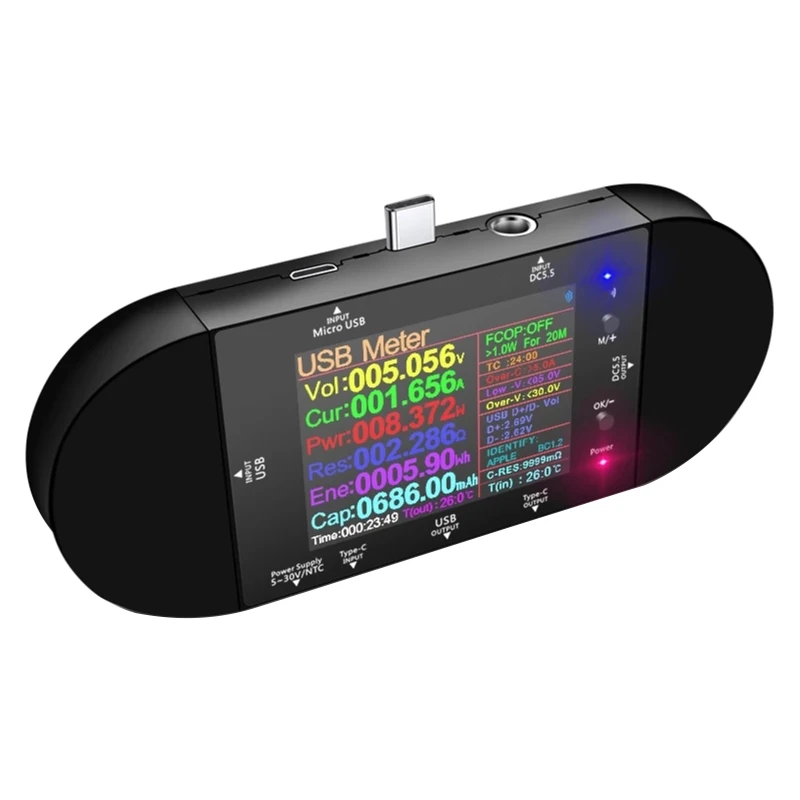 

2.4" inch USB Tester Type-C DC Digital Voltmeter Ammeter Power Bank Voltage Volt PD Trigger Electric Meter Detector