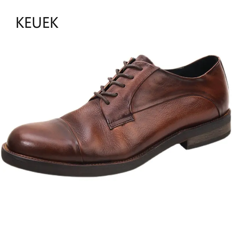 

Мужские туфли-оксфорды из натуральной кожи, на шнуровке