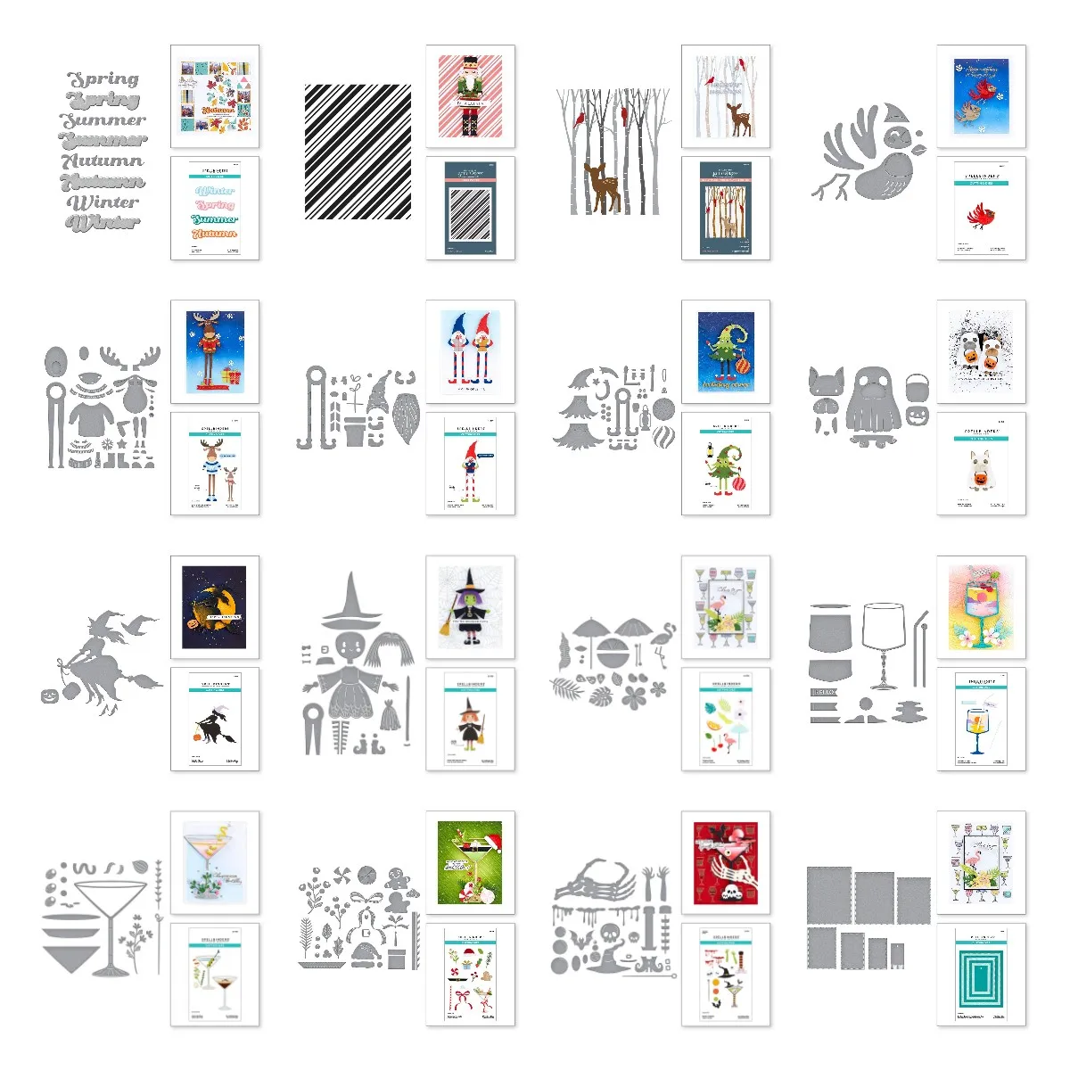 2024 рождественские ботильоны коктейли прямоугольники бирки для Хэллоуина ведьмы