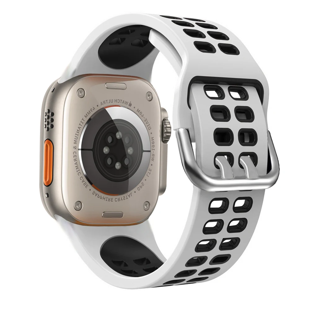 Ремешок силиконовый для Apple Watch Band 44 мм 45 49 40 41 38 42 спортивный браслет iWatch series 7 5 4 6 3