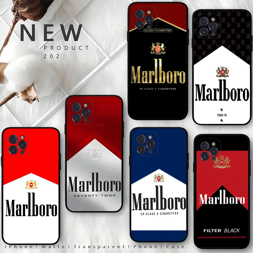 Чехол для телефона M-Marlboro iPhone 16 15 8 7 6 6S Plus X SE XR XS 14 11 12 13 Mini Pro Max чехол мобильного