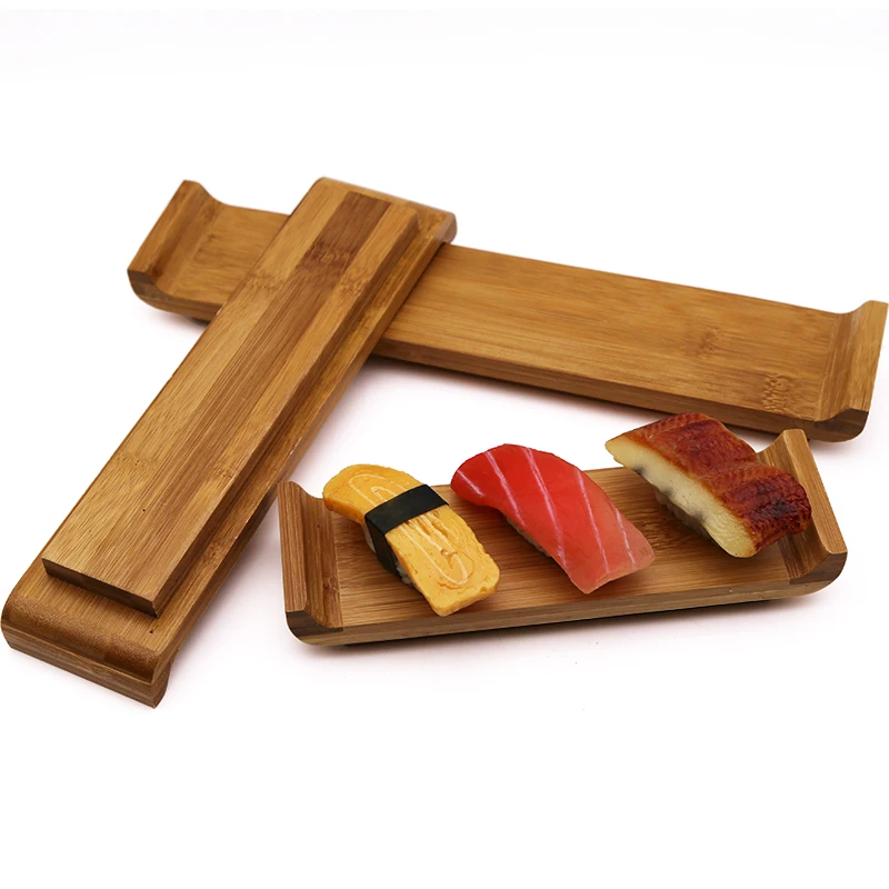 

Japanese Sashimi Flat Plate Sushi Rectangular Bamboo Kitchen Restaurant Cuisine Table Container