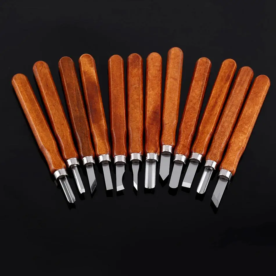 

New 12pcs Wood Carving Chisels Tools Wood Carving for Woodworking Engraving Olive carving knife handmade Knife Tool set New 12p