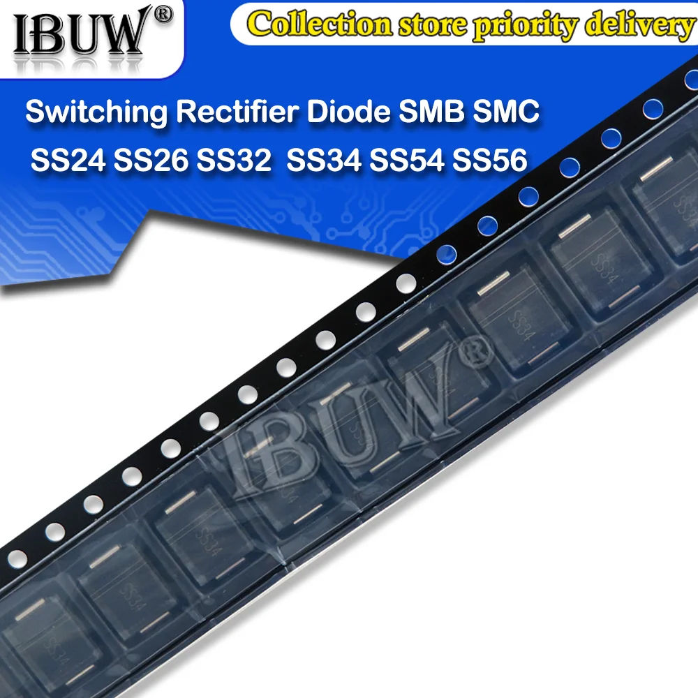 10 шт./партия SMD БЫСТРЫЙ восстановление Шоттки переключающий Выпрямитель Диод SS24 SS26 SS32 SS34 SS54 SS56 SMB SMC