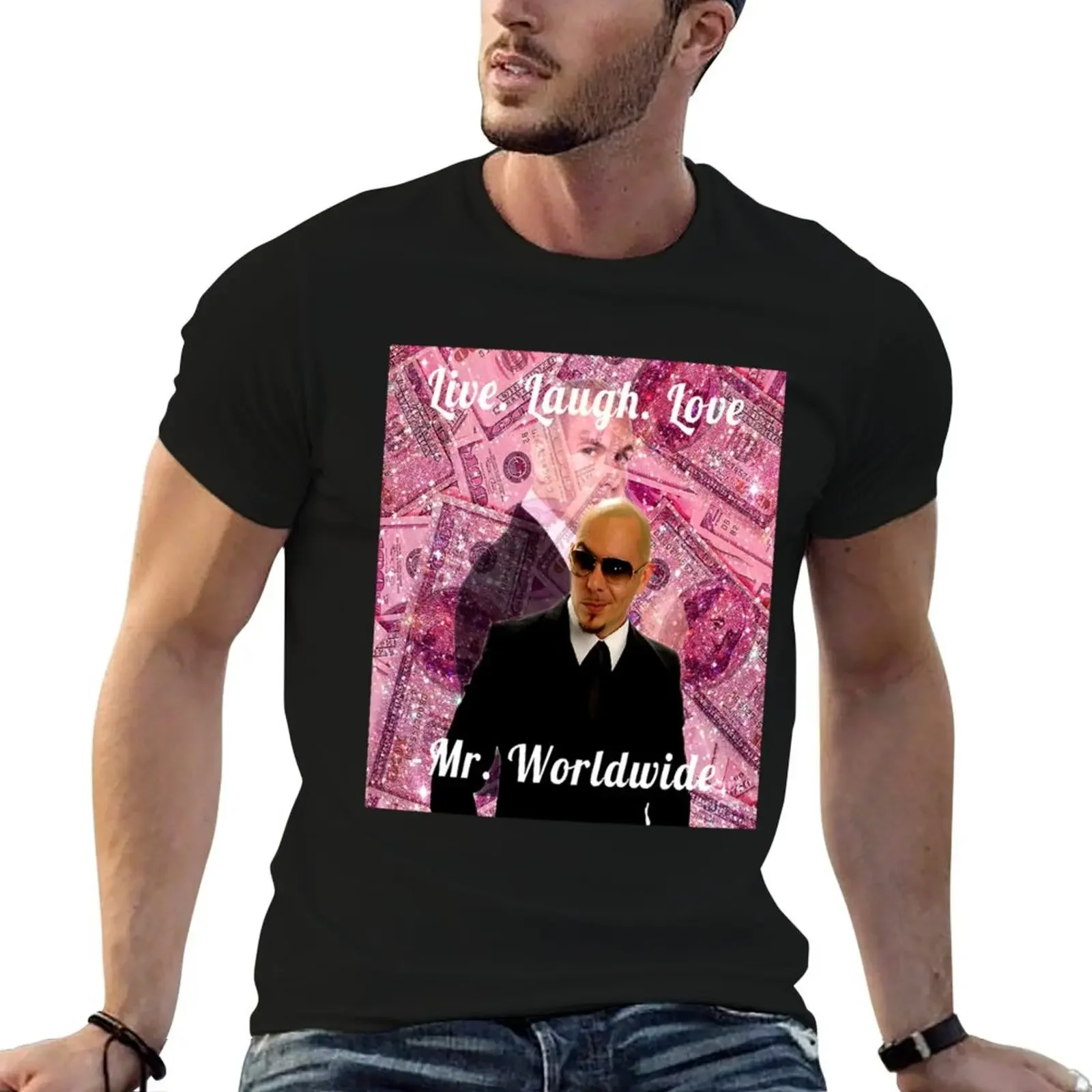 Mr. Worldwide Pitbull dollar T-Shirt designer shirts essential t shirt korean fashion oversizeds for men pack
