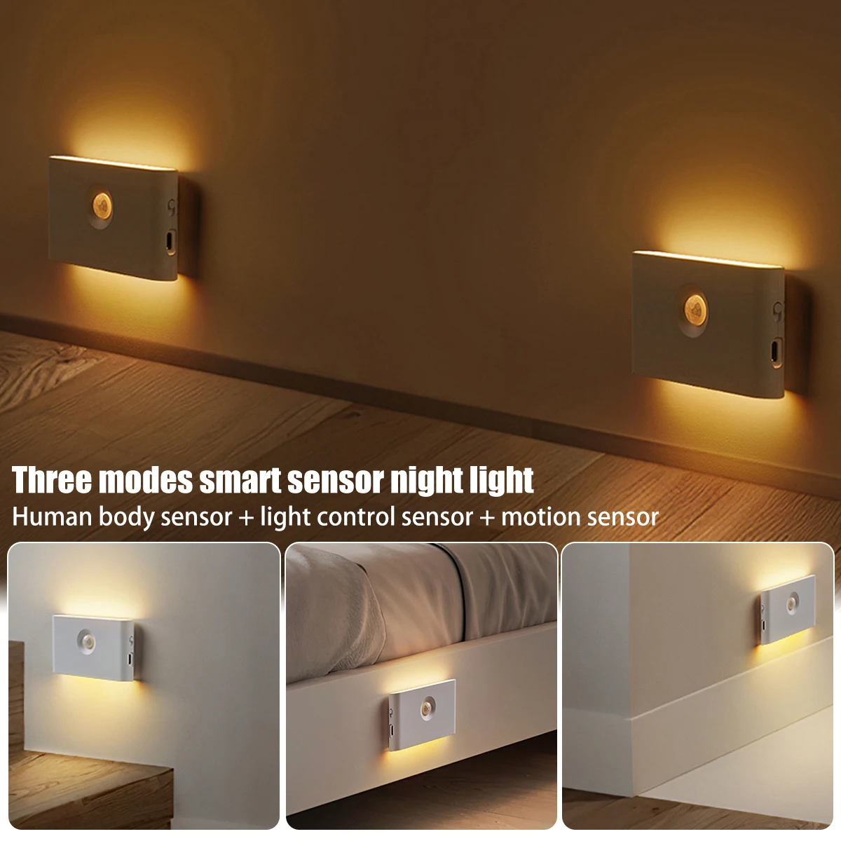 

Motion Sensor Light Intelligent LED Induction Nightlight Type-C Rechargeable Human Sensing Lamp 400mAh Magnetic Eye Protection