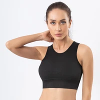 shockproof women sports bra beauty back gathered padded bralette pure color seamless breathable outer lingeria