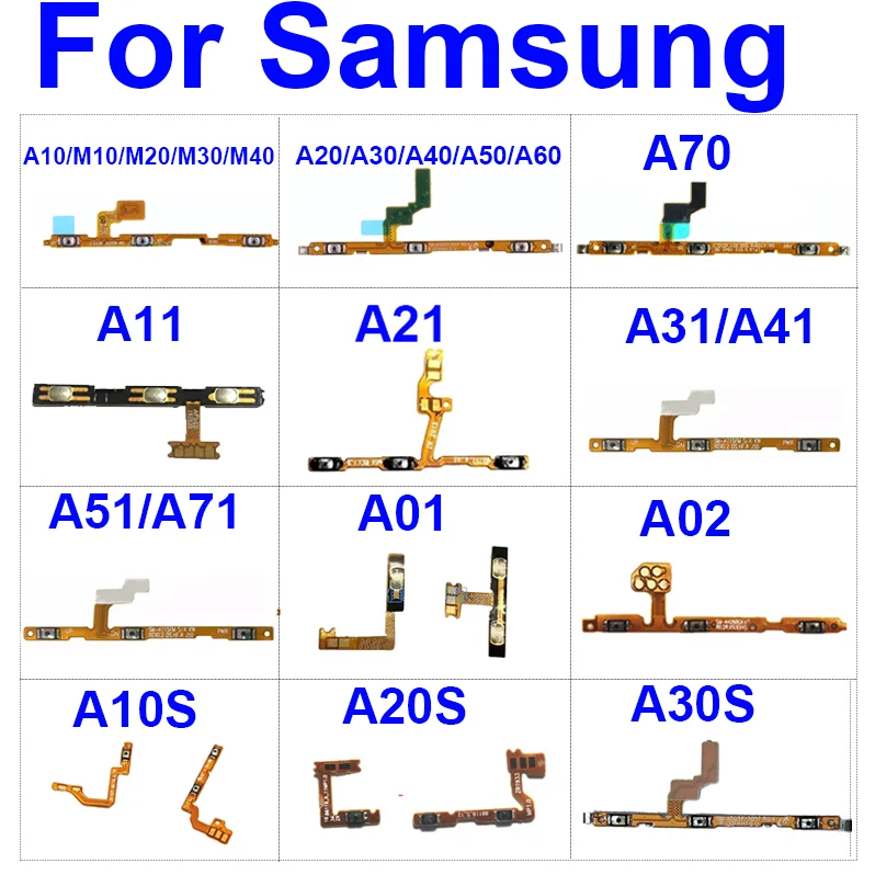 

Power Volume Flex Cable For Samsung A10 M10/20/30/40 A20/30/40/50/60 A70 A11 A21 A31 A51 A01 A02 A02S A10S A20S A30S A50S A21S