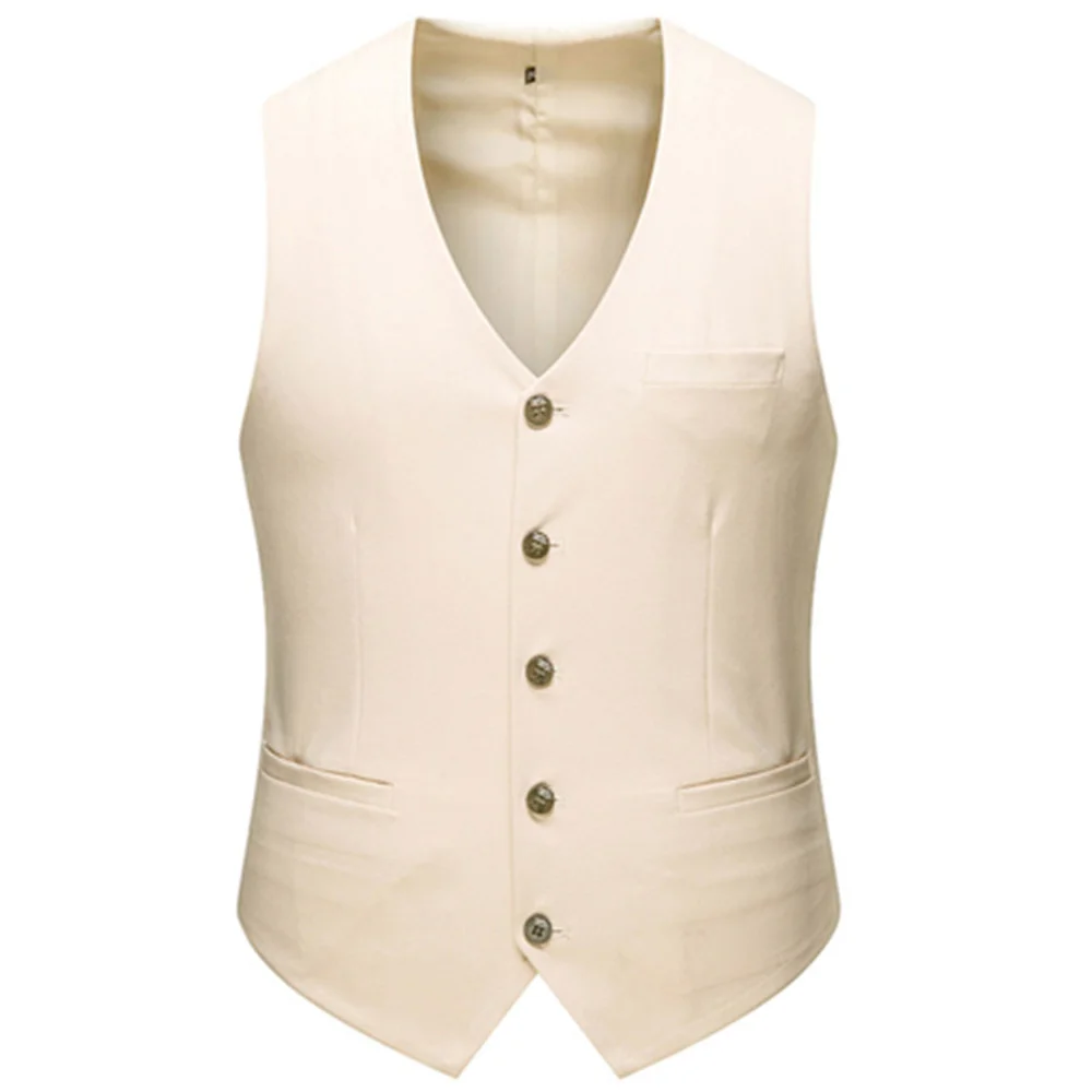 

Suit Vest Men Business Slim Gentleman Wedding Fashion Single Breasted Vest Groomsman Plus Size High Quality Sleeveless Waistcoat