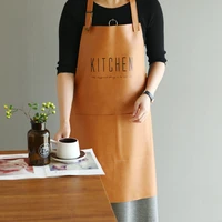 creative pu leather apron household kitchen apron waterproof oil stained waist for bakery flower shop overalls apron