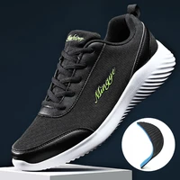 new fashion casual 2022 mens running shoes breathable leather comfortable sneakers men outdoor light walking mens shoes black