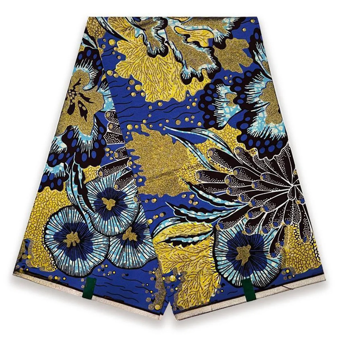 2024 африканская ткань Grand Glam с блестками Supe-V золотистая восковая мягкая Анкара