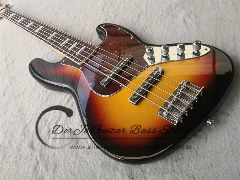 5 струн Яркий бас кленовый гриф роза деревянная доска для пальцев батарея 9 В