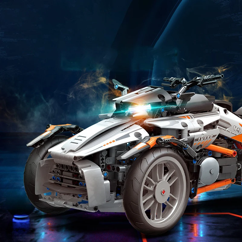 

Toys For Kids Gifts New Technical Model Building Blocks Super Speed Sports Racing Autobike MOC Bricks The Three Wheel Motorcycle