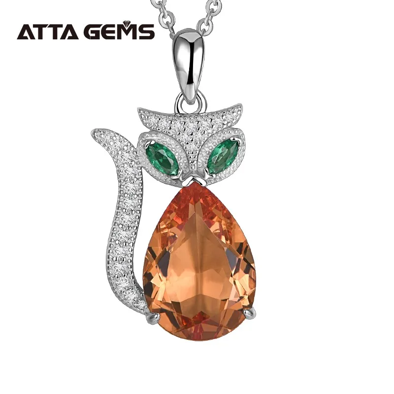 

Attagems Zultanite Gemstone Cat Shape Pendant For Women Solid 925 Sterling Silver Water drop 10x14 necklace for Engagement