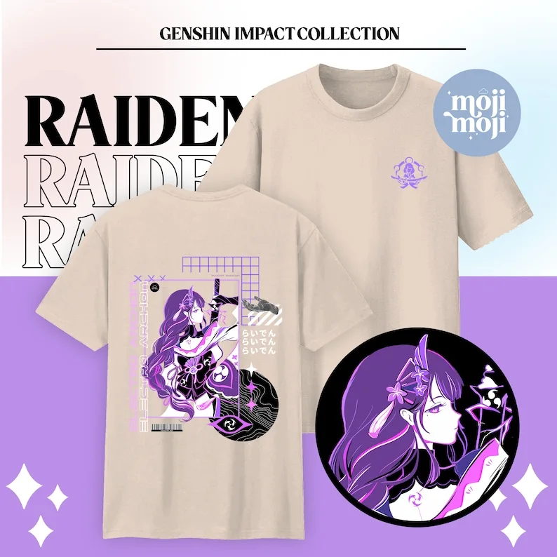 Ударопрочная рубашка, Raiden Shogun, футболка Genshin, футболка для геймеров, игровая футболка, Raiden Merch, милый аниме (art.: 3920c7bb4fff2) - 3920c7bb4fff2
