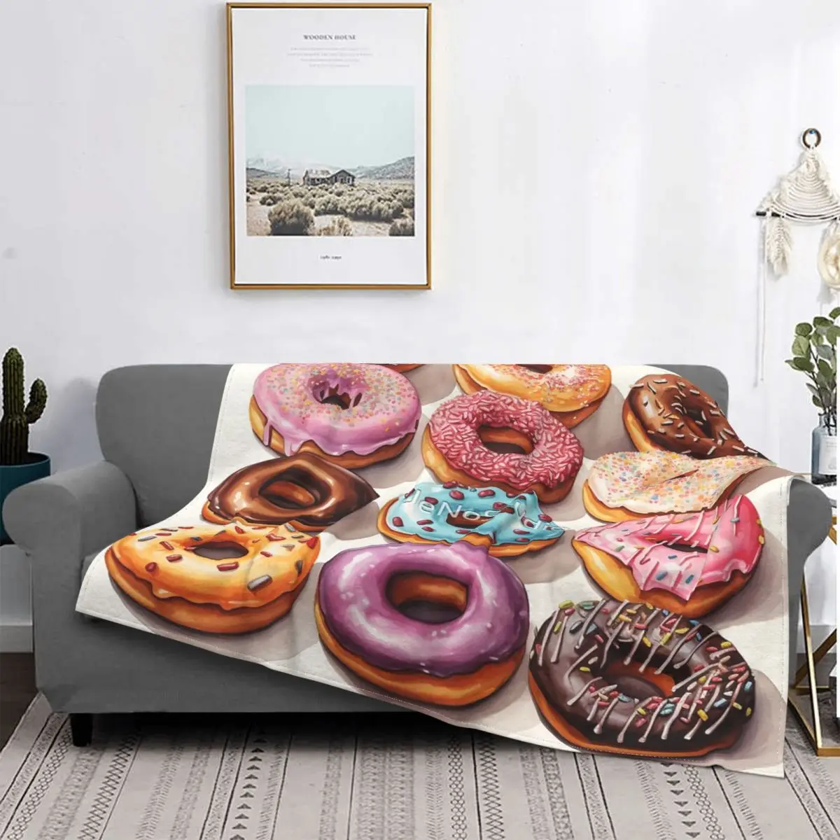 Изысканное одеяло с пончиками, модное удобное покрытие для кемпинга