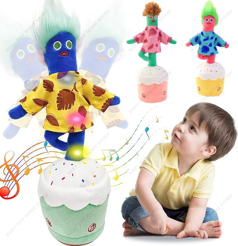 Dancing Sausage Monster Rocking Electric Afro Singing Imitating Recording Repeat Your Sausage Monster Stuffed Toy Gifts for Kids
