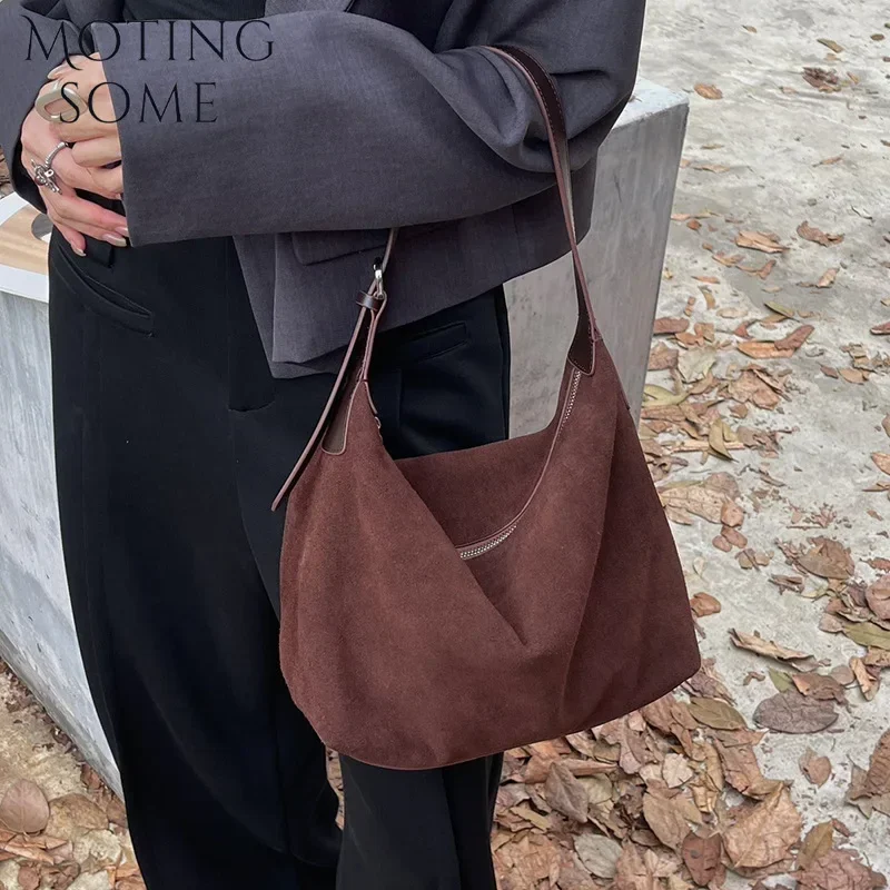 Женская замшевая сумка Motingsome с ремешком на плечо