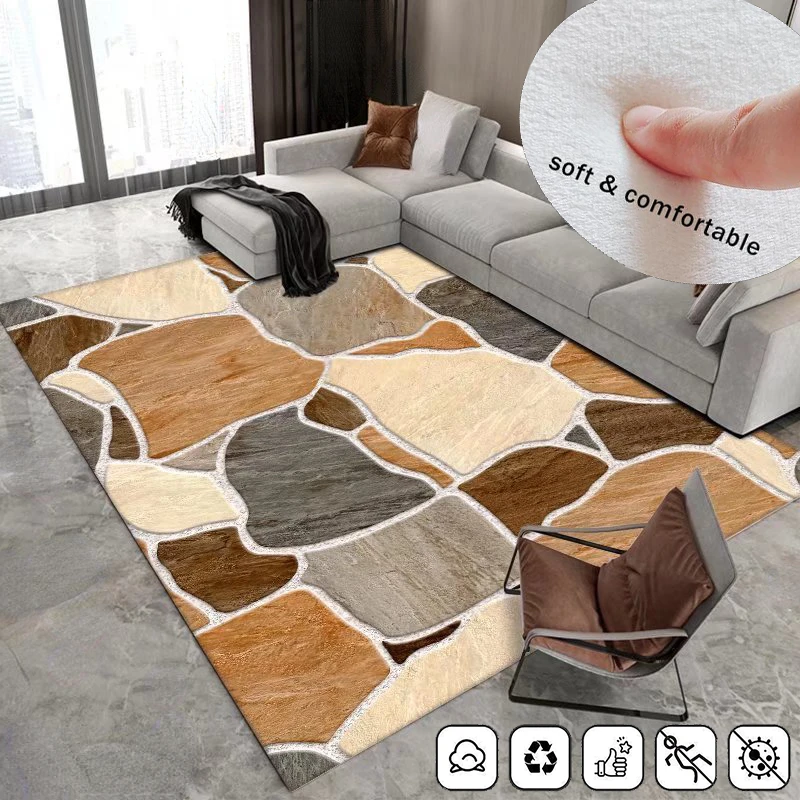 

Nordic Living Room Carpet Rooms Decoration Geometric Carpets Bedroom Bedside Floor Mat Home Sofa Tea Table Side Rug Large Size
