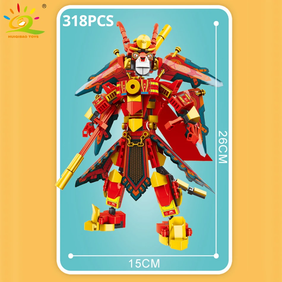 HUIQIBAO Monkey King Monk строительные блоки Sun Wukong Monkie Mecha фигурки город кирпичи набор