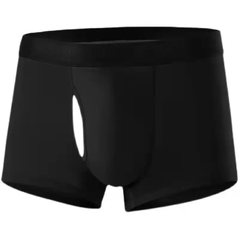 Man Penis Pouch Underwear Front Open Boxers Expose Hole Sheath Trunks Foreskin Enhancing Sexy Bulge Lingerie Health Care Glan