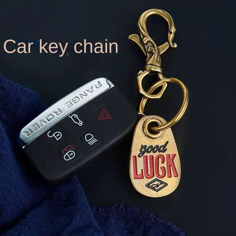 

Brass Good Luck Luck Motorcycle Car Keychain Fashion Personalized Creativity Fashion Brand Motorcycle Key Accessories Pendant