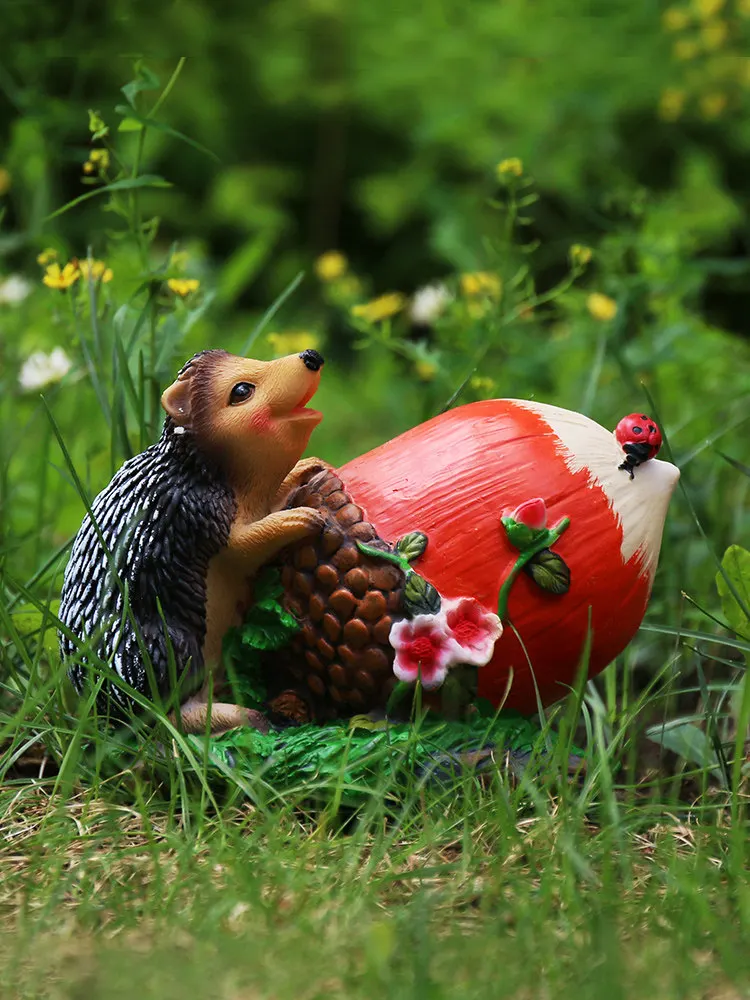 

Outdoor Garden Decoration Resin Hedgehog Sculpture Crafts Home Garden Courtyard Ornaments Lawn Landscape Statue Figurines Decor
