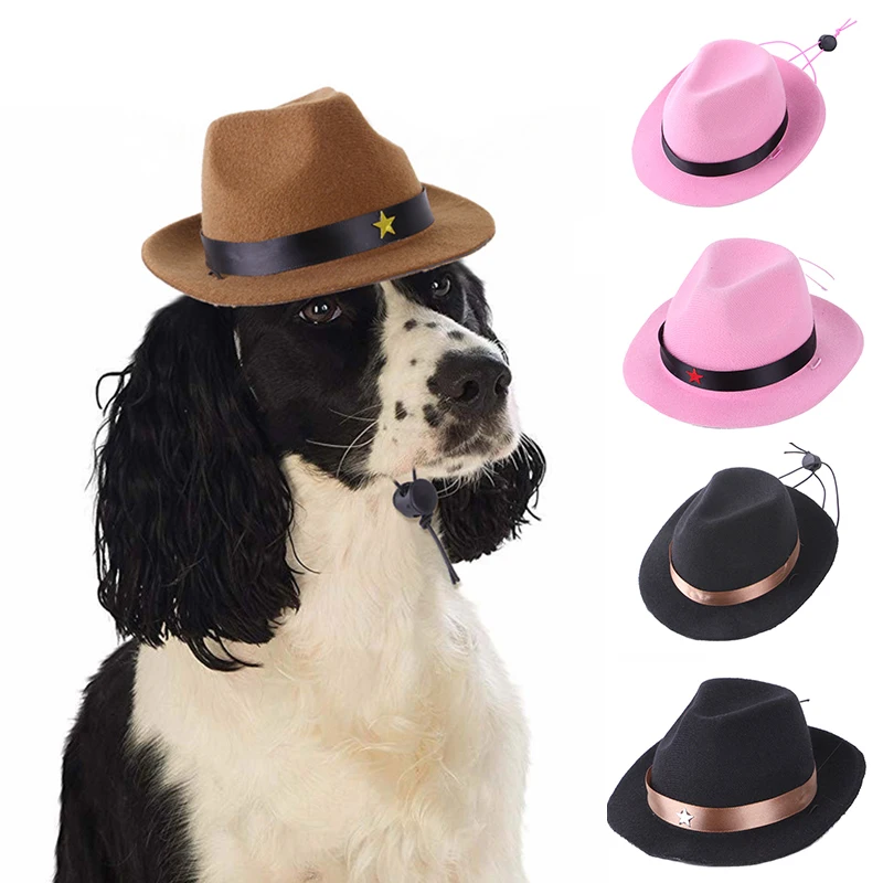 

Fashion Dog Cat Western Cowboy Hat Dogs Cats Outdoor Hats Adjustable Caps Headwear Pet Funny Photo Prop Accessories