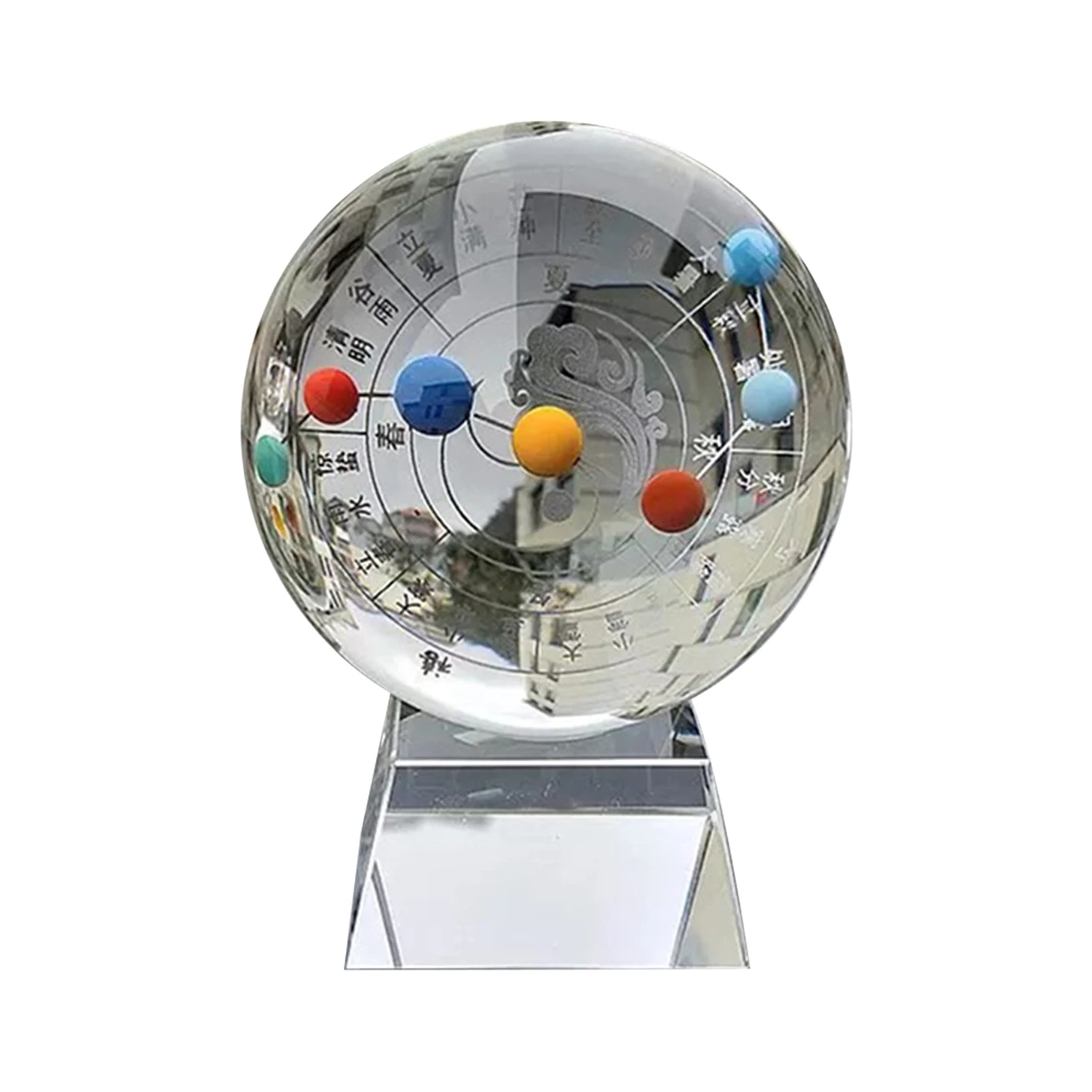 

3D Solar System Crystal Ball Sphere Home Decor Gift With Base Planet Model Science Astronomy Learning Toys For Children