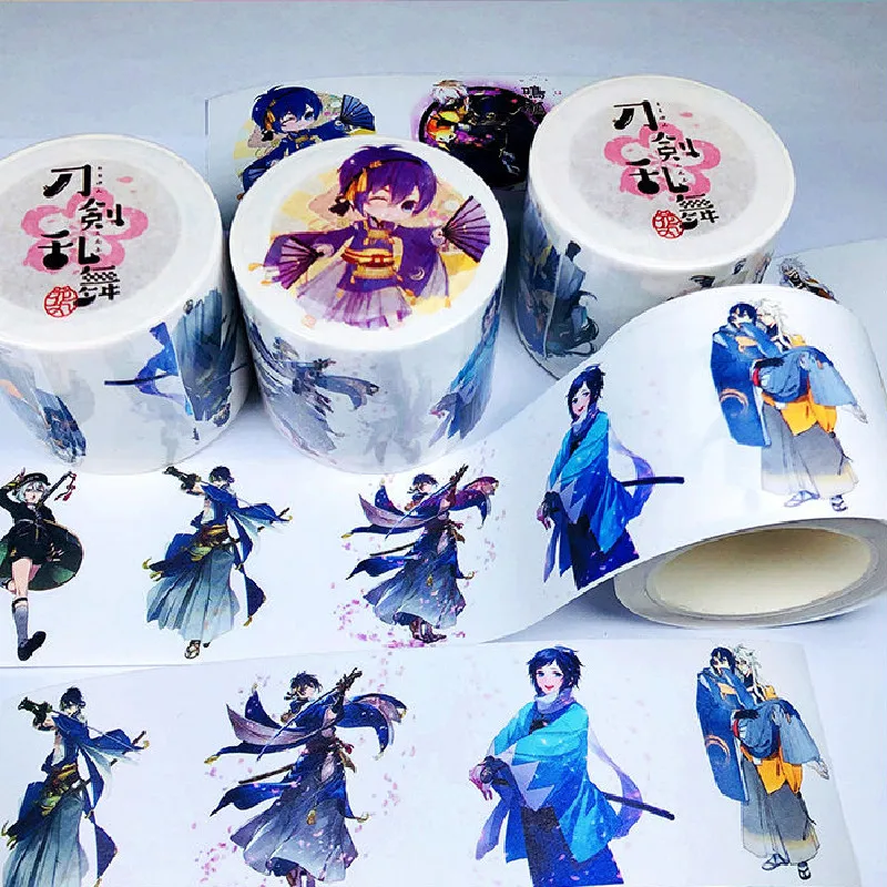 

Touken Ranbu Online Washi ленты Мультяшные Washi ленты Детские стикеры s аниме новые канцелярские принадлежности студенческие стационарные Стикеры
