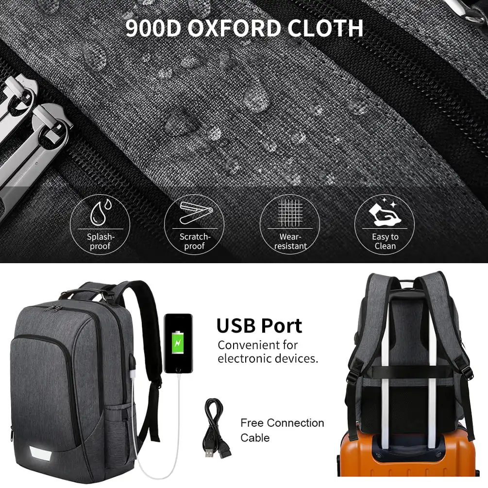 Anti Theft Business Laptop Backpack with USB Charging Port Fits 17 inch Laptop,  Business Laptop Backpack Water Resistant Travel