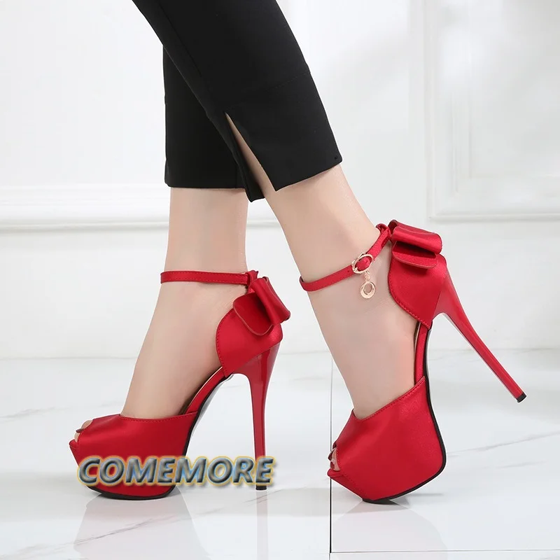 

Wedding Bridal Shoes Woman's New Peep Toe High Heel Platform Party Elegant Ladies Stiletto for Women 2023 Designer Luxury Pumps