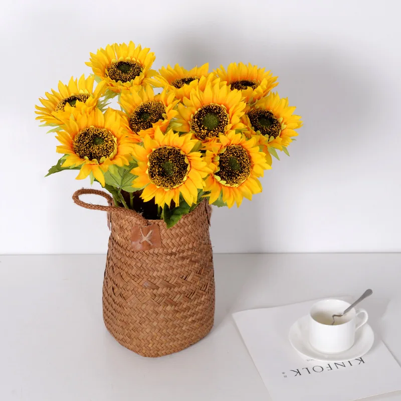 

1pc Для Декора Sunflower Artificial Flower Home Party Decoration Цветы Исскустветвенные Girasol For Decoración Hogar Salon