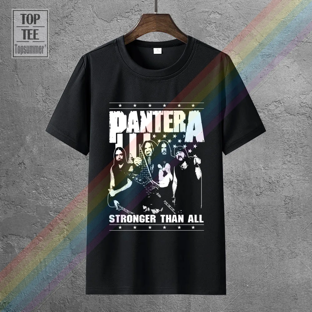 

Pantera Stronger Than All Band Image Dimebag Black T Shirt New Official Merch Print T-Shirt Harajuku Short Sleeve Men Top