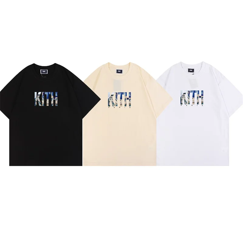 

Коллекция 2022 года, футболка KITH new New York limited для влюбленных с прямым цифровым принтом и коротким рукавом TX380