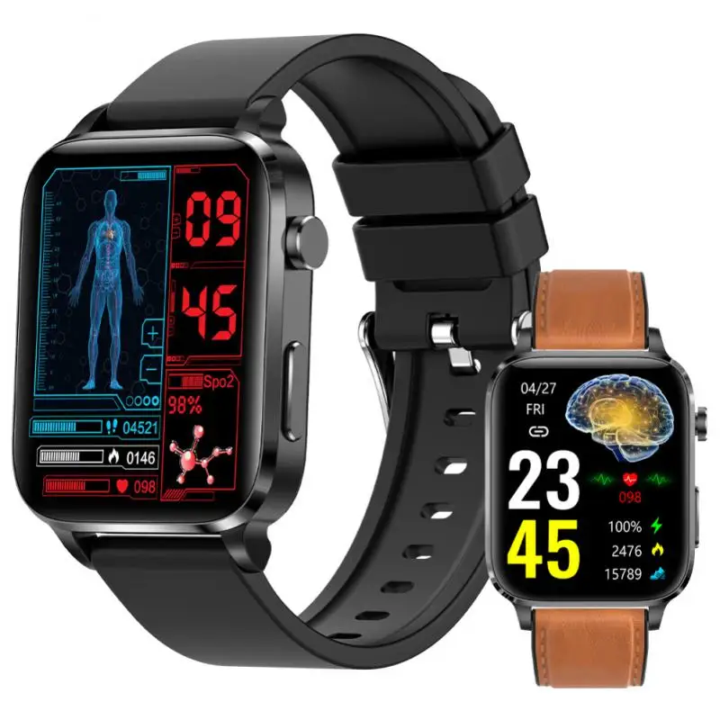 

2023 F100 Smart Watch Laser Treatment Smartwatch Blood Glucose Spo2 Bp 24h Heart Rate Health Monitoring Watch For Men F100