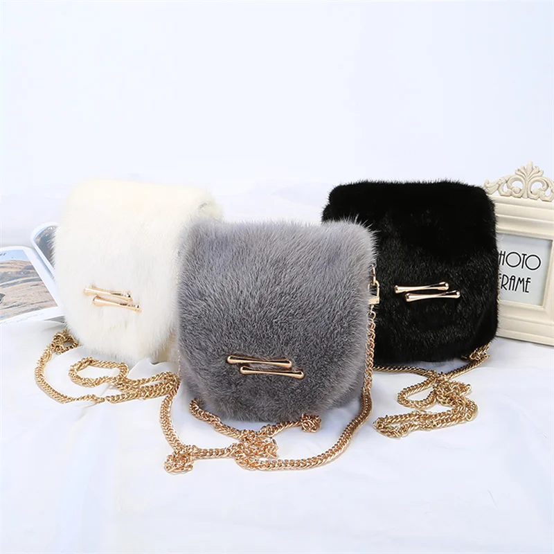 

2023 New Winter Mink Handbag Women's Shoulder Bag Real Mink Diagonal Bag Designer Women's Fur Small Square Bag